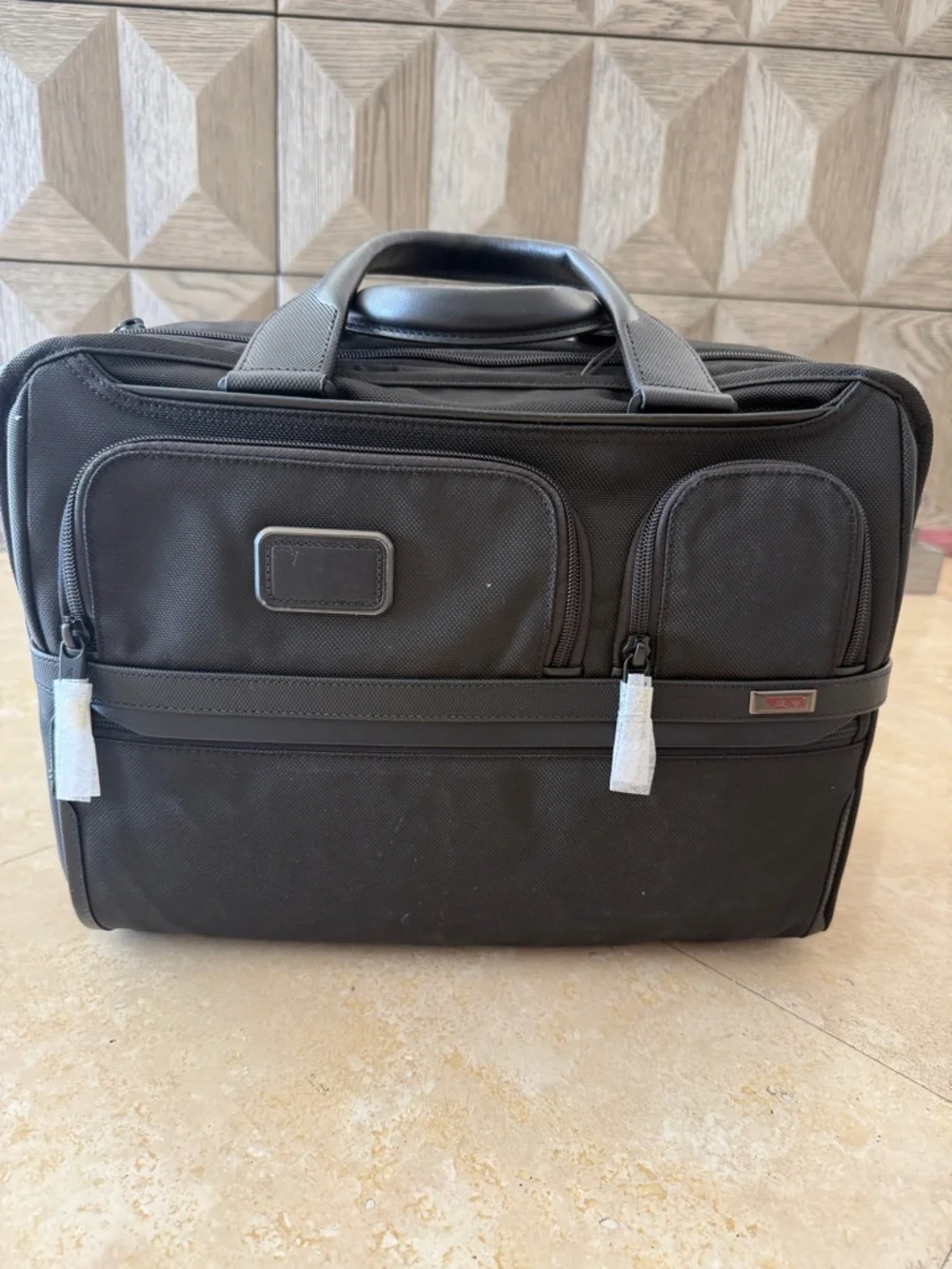 Tumi Black Nylon Laptop Briefcase with Front Organizer Pockets BRAND-NEW